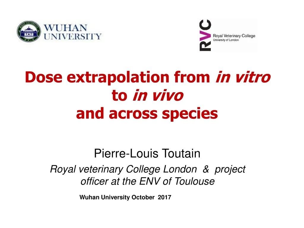 dose extrapolation from in vitro to in vivo and across species
