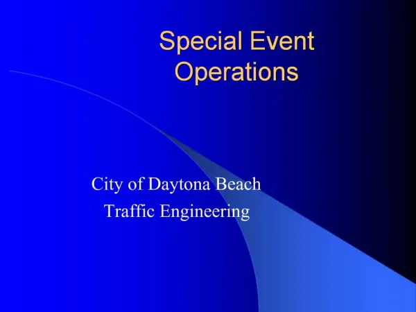 Special Event Operations
