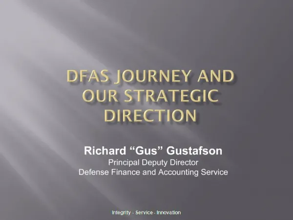 Dfas Journey and our strategic direction