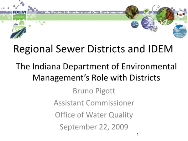 Regional Sewer Districts and IDEM