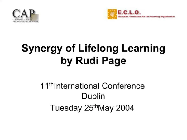 Synergy of Lifelong Learning by Rudi Page