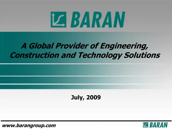 A Global Provider of Engineering, Construction and Technology Solutions