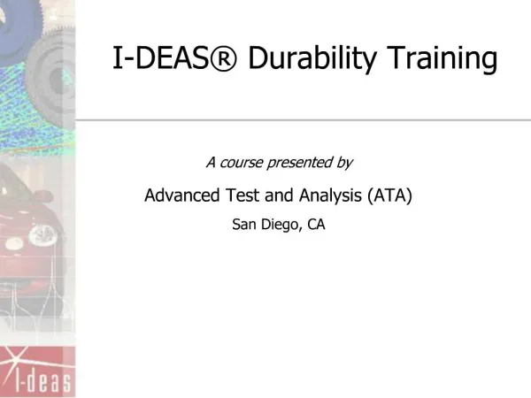 I-DEAS Durability Training
