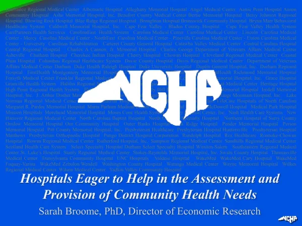 Hospitals Eager to Help in the Assessment and Provision of Community Health Needs