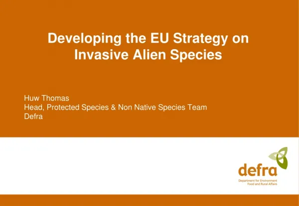 Developing the EU Strategy on Invasive Alien Species