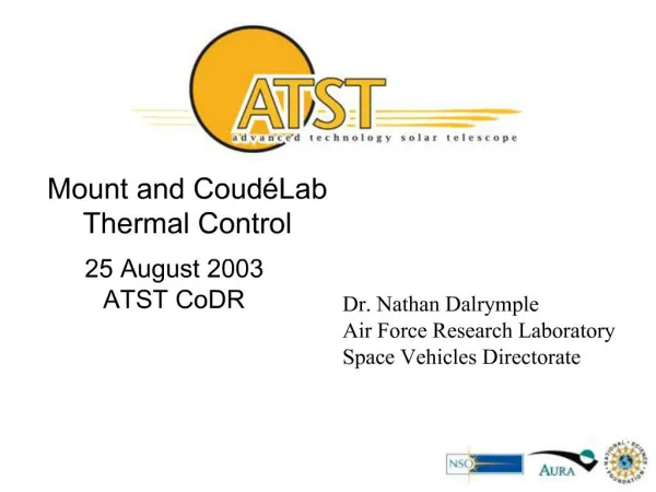 Mount and Coud Lab Thermal Control