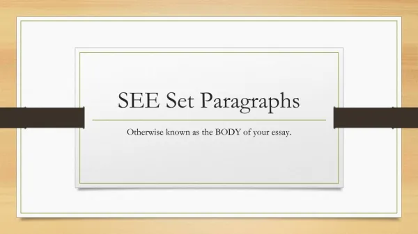 SEE Set Paragraphs