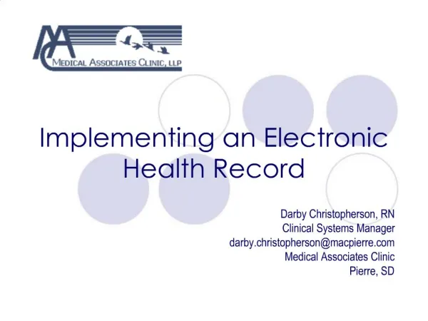 Implementing an Electronic Health Record