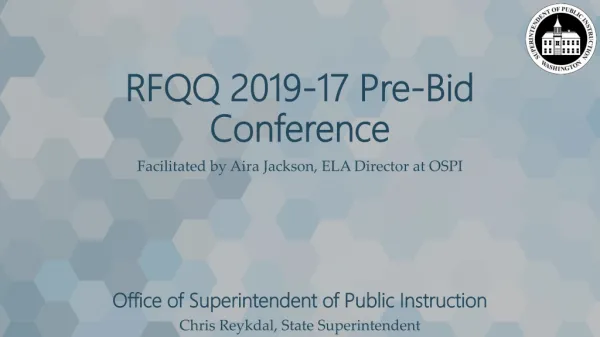RFQQ 2019-17 Pre-Bid Conference