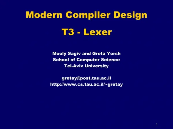 Modern Compiler Design