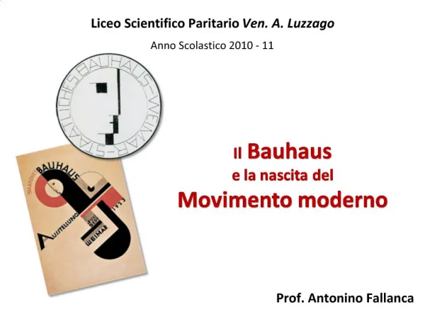 Il Bauhaus e la nascita del Movimento moderno