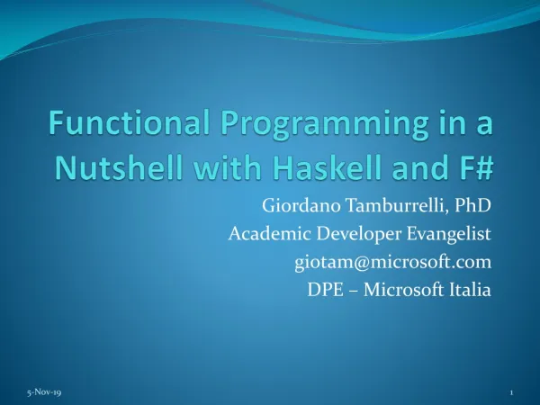 Functional Programming in a Nutshell with Haskell and F#