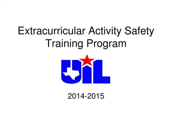 Extracurricular Activity Safety Training Program