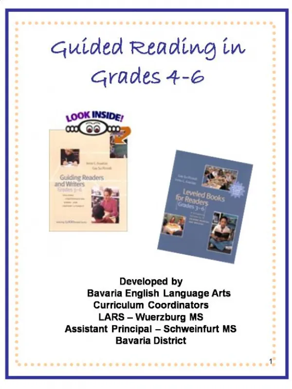 Guided Reading in Grades 4-6