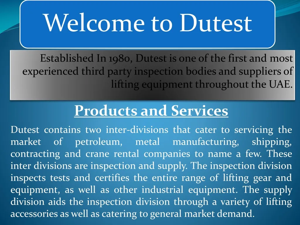 products and services dutest contains two inter