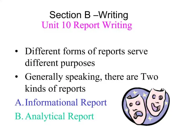 Section B Writing Unit 10 Report Writing