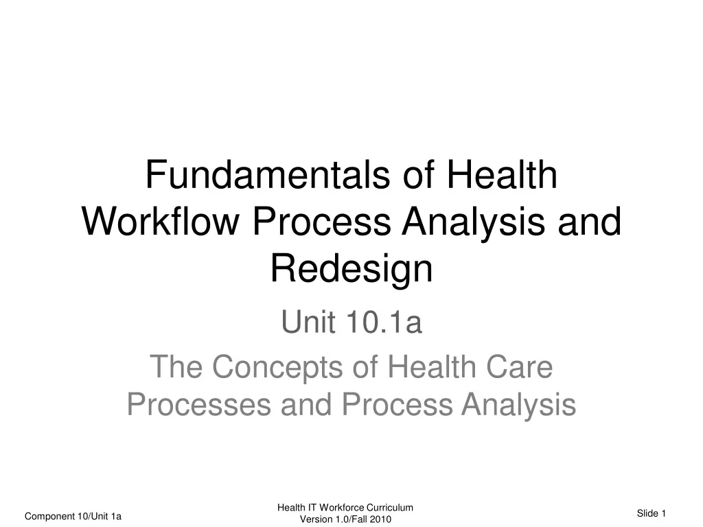 fundamentals of health workflow process analysis and redesign