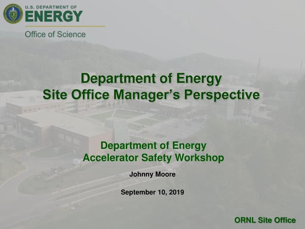 department of energy site office manager s perspective