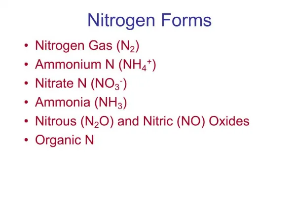 Nitrogen Forms