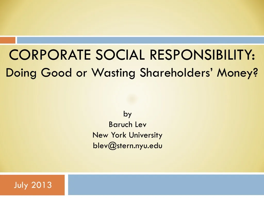 corporate social responsibility doing good or wasting shareholders money