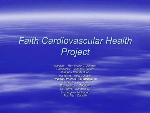 Faith Cardiovascular Health Project