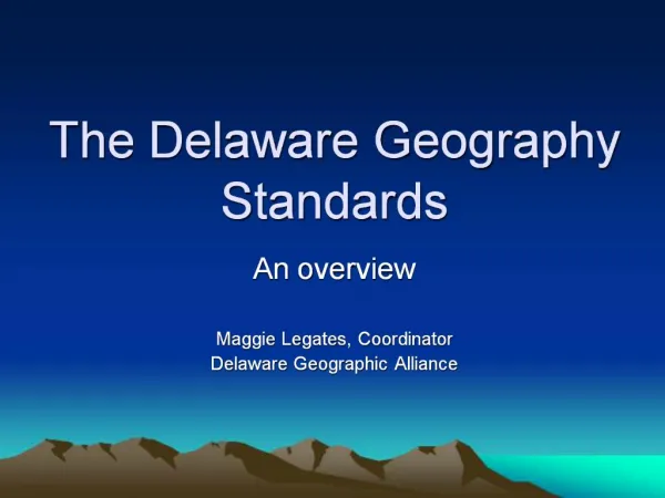 The Delaware Geography Standards