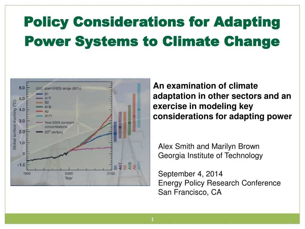 policy considerations for adapting power systems
