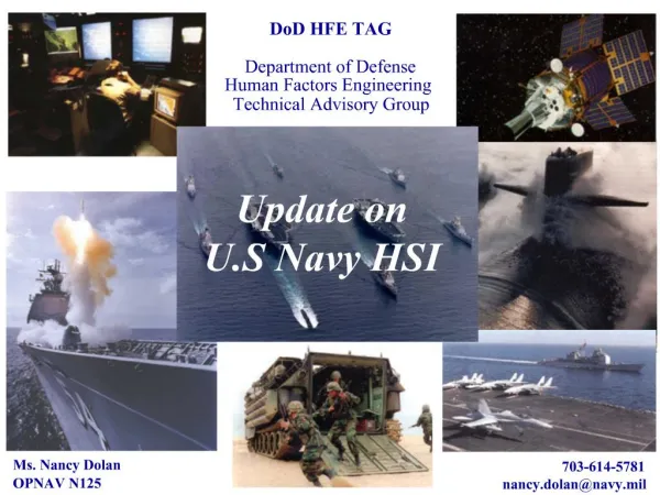 DoD HFE TAG Department of Defense Human Factors Engineering Technical Advisory Group