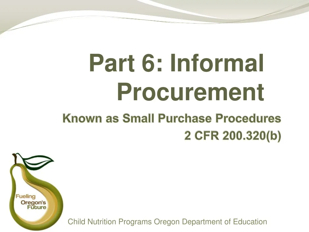 part 6 informal procurement