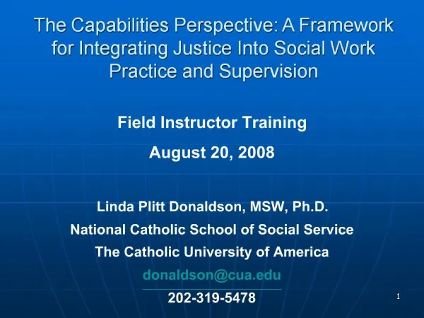 Field Instructor Training August 20, 2008