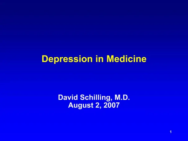 Depression in Medicine