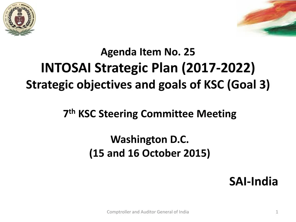 agenda item no 25 intosai strategic plan 2017 2022 strategic objectives and goals of ksc goal 3