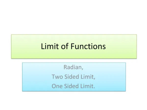 Limit of Functions