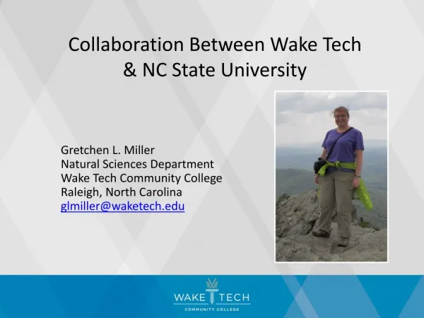 Collaboration Between Wake Tech &amp; NC State University