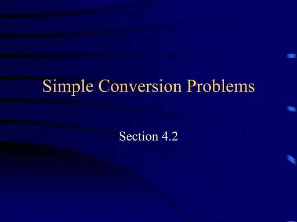 Simple Conversion Problems