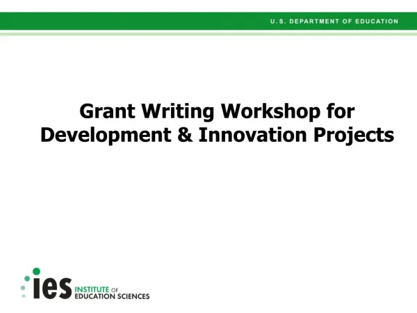 Grant Writing Workshop for Development &amp; Innovation Projects