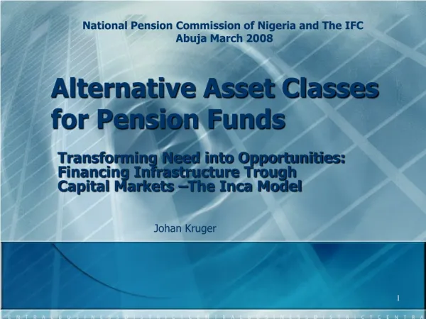 Alternative Asset Classes for Pension Funds
