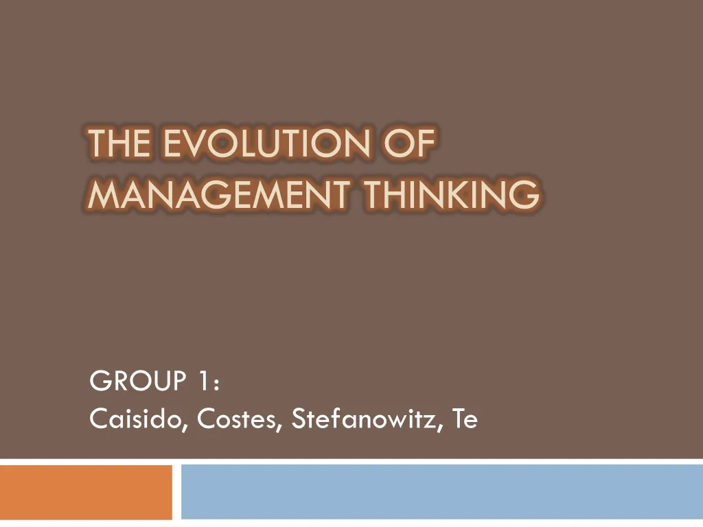 the evolution of management thinking