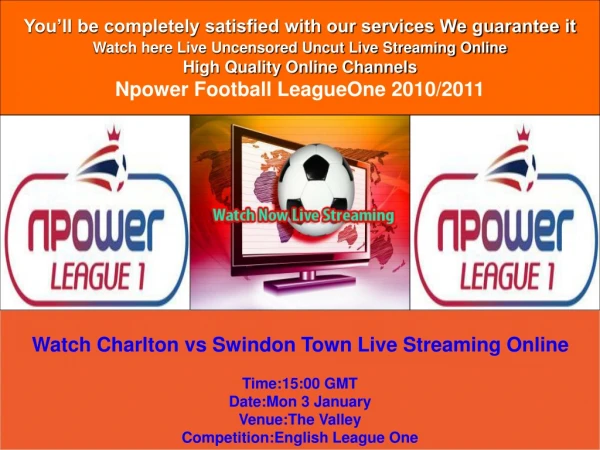 Charlton vs Swindon Town LIVE STREAM ONLINE TV SHOW