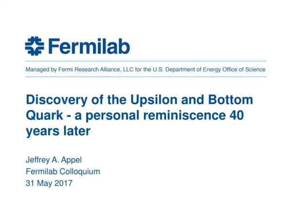 Discovery of the Upsilon and Bottom Quark - a personal reminiscence 40 years later