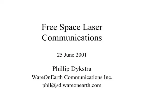 Free Space Laser Communications