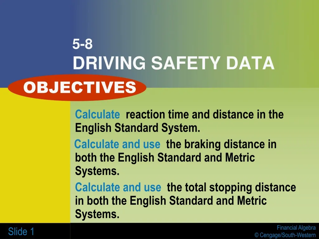 5 8 driving safety data