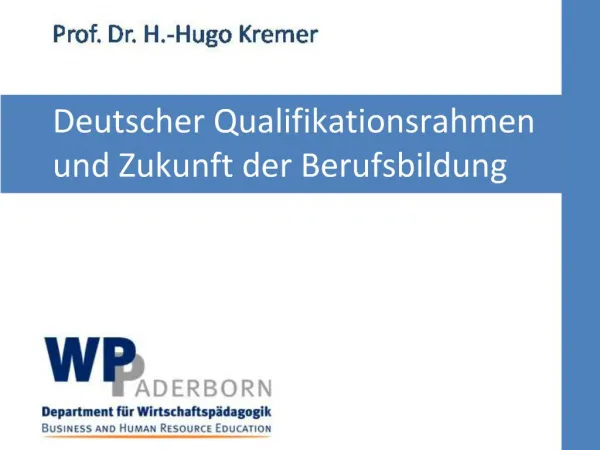 Deutscher Qualifikationsrahmen und Zukunft der Berufsbildung