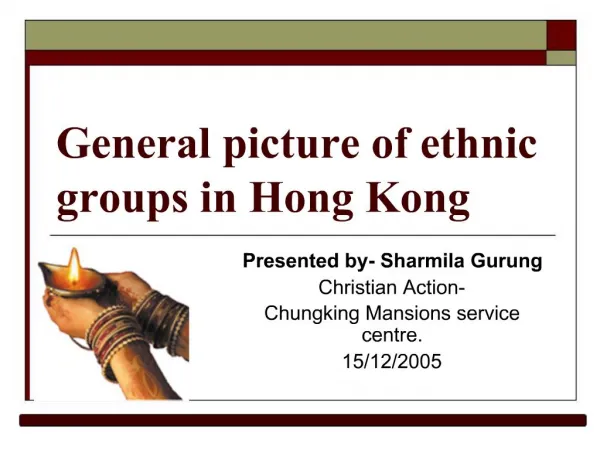 General picture of ethnic groups in Hong Kong