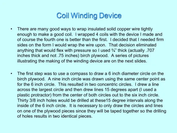 Coil Winding Device