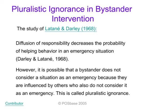 Pluralistic Ignorance in Bystander Intervention