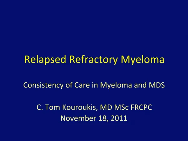 Relapsed Refractory Myeloma