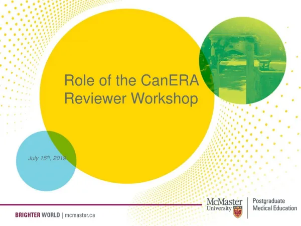 Role of the CanERA Reviewer Workshop