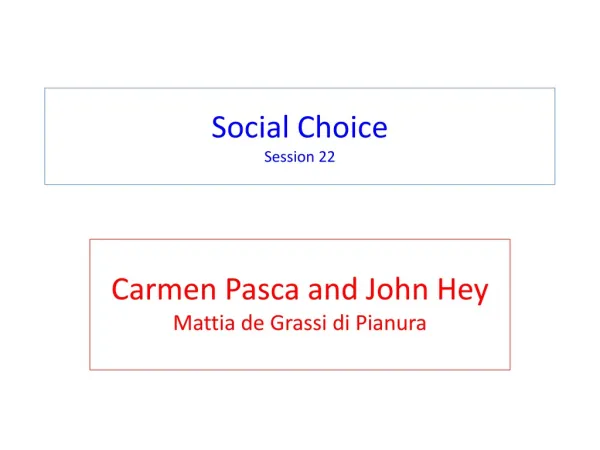 Social Choice Session 22