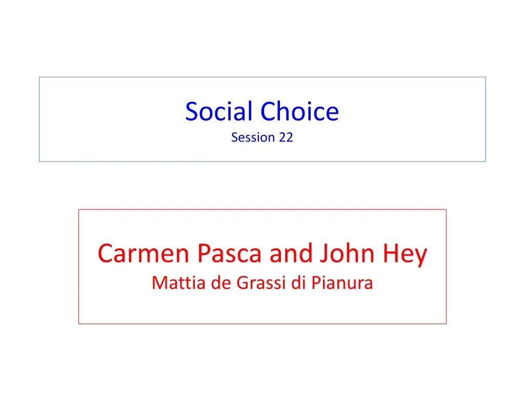 social choice session 22